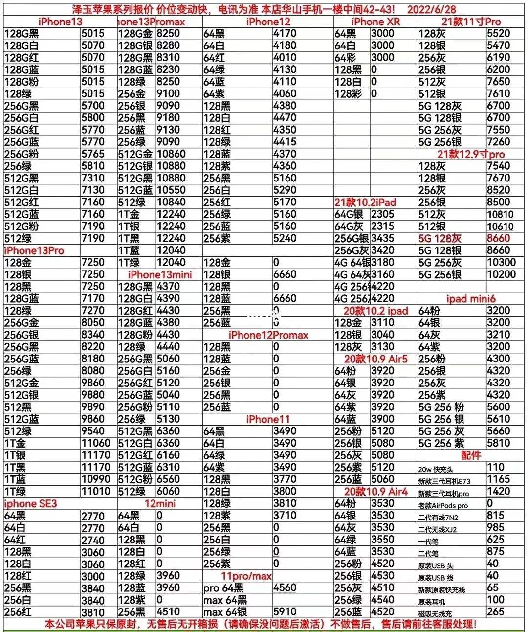 华为今日手机批发价格查询 2020华为手机官网最新进货报价