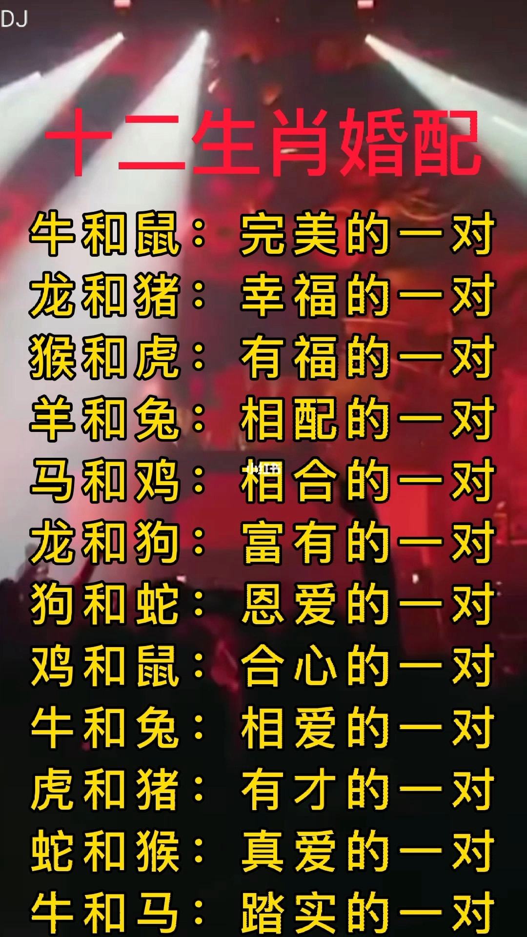 生肖配对表2020年年龄查询 生肖配对表2020年年龄查询图