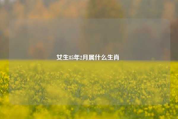 女生85年2月属什么生肖 
